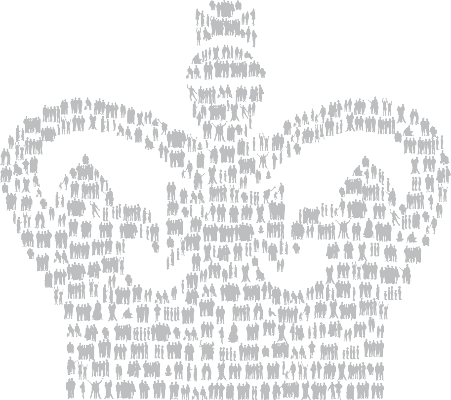 Another picture of a crown, composed by thousands of people
