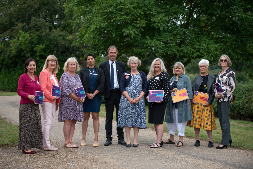 Anthony Horowitz MBE, presented the long service awards to volunteers from Home-Start in Suffolk. Picture: Sarah Lucy Brown
